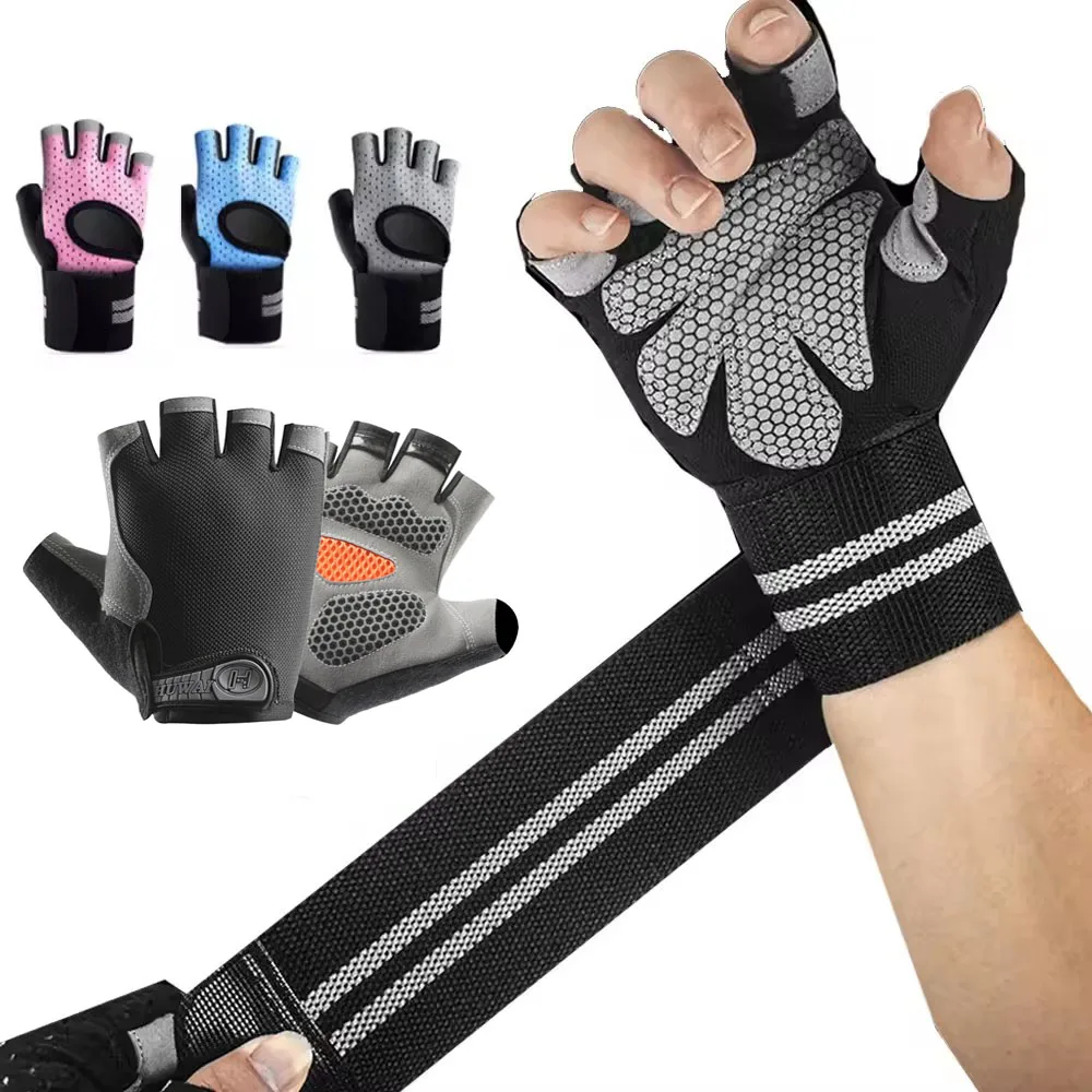 1Pair Half Finger Gym Fitness  - огляд і ціна Crossfit Workout Gear