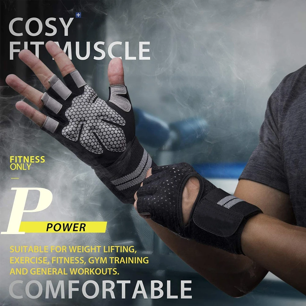 1Pair Half Finger Gym Fitness  - огляд і ціна Crossfit Workout With Equipment