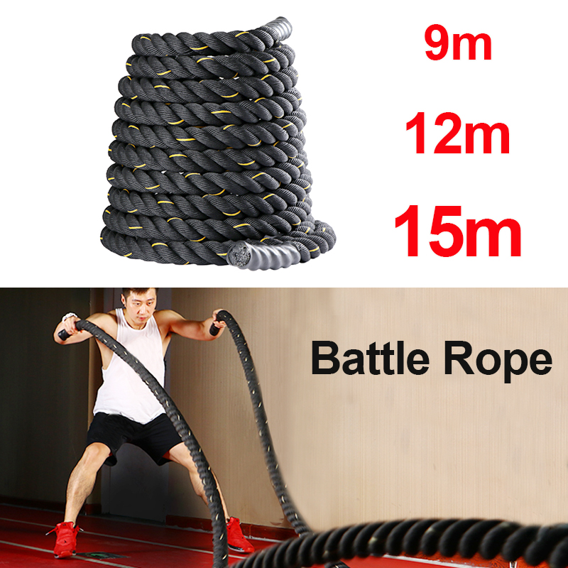 9M/12M/15M Fitness Battle Rope - огляд і ціна Crossfit Workout With Equipment