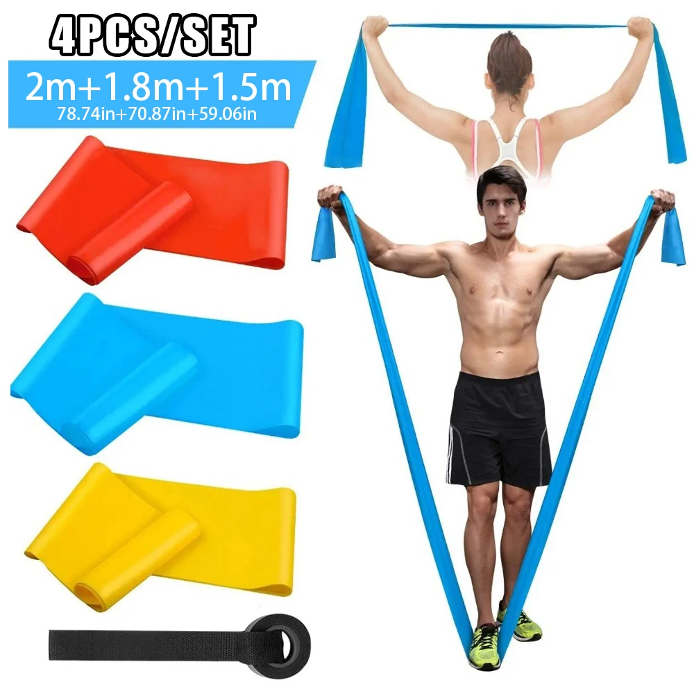 4Pcs/Set Elastic Fitness Bands - огляд і ціна Crossfit Workout With Equipment